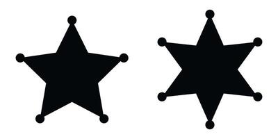 Sheriff star icon set vector