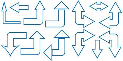Corner up down arrow direction traffic signal. Curved arrow navigation concept. vector