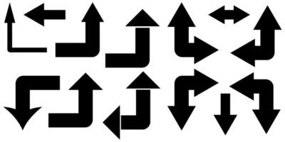 Corner up down arrow direction traffic signal. Curved arrow navigation concept. vector