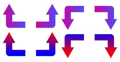 Corner up down arrow direction traffic signal. Curved arrow navigation concept. vector