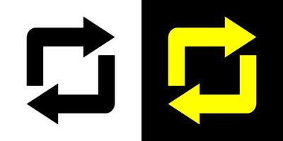 Square cyclic rotation arrow icon. Navigation concept arrow sign. vector
