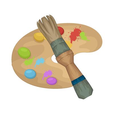 Illustration of paint palette