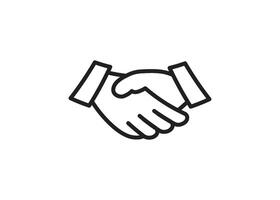 Handshake line icon design template illustration isolated vector