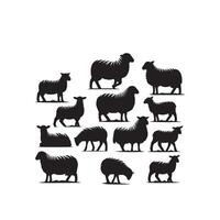 oveja silueta en blanco antecedentes. oveja ilustración oveja logo vector