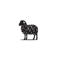 Sheep silhouette on white background. Sheep illustration sheep logo vector
