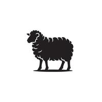 Sheep silhouette on white background. Sheep illustration sheep logo vector