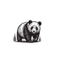 panda silueta en blanco antecedentes. panda logo, panda ilustración vector