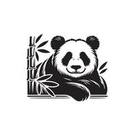Panda silhouette on white background. Panda logo, panda illustration vector
