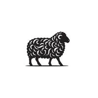 Sheep silhouette on white background. Sheep illustration sheep logo vector