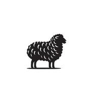 Sheep silhouette on white background. Sheep illustration sheep logo vector