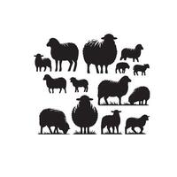 Sheep silhouette on white background. Sheep illustration sheep logo vector