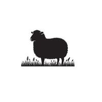 Sheep silhouette on white background. Sheep illustration sheep logo vector
