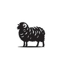 Sheep silhouette on white background. Sheep illustration sheep logo vector