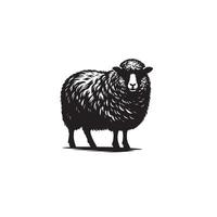 Sheep silhouette on white background. Sheep illustration sheep logo vector