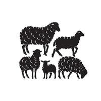 Sheep silhouette on white background. Sheep illustration sheep logo vector