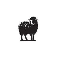 Sheep silhouette on white background. Sheep illustration sheep logo vector
