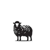 Sheep silhouette on white background. Sheep illustration sheep logo vector