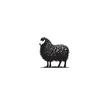Sheep silhouette on white background. Sheep illustration sheep logo vector