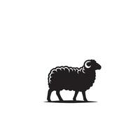 Sheep silhouette on white background. Sheep illustration sheep logo vector