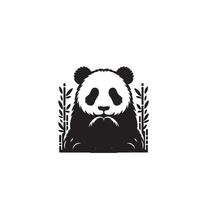 panda silueta en blanco antecedentes. panda logo, panda ilustración vector