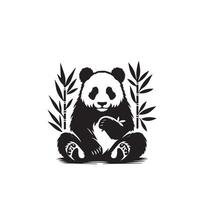 panda silueta en blanco antecedentes. panda logo, panda ilustración vector