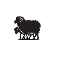 Sheep silhouette on white background. Sheep illustration sheep logo vector