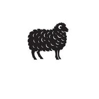 Sheep silhouette on white background. Sheep illustration sheep logo vector