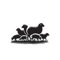Sheep silhouette on white background. Sheep illustration sheep logo vector