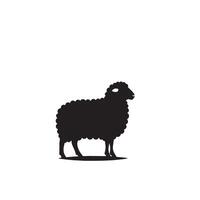 Sheep silhouette on white background. Sheep illustration sheep logo vector