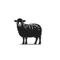 Sheep silhouette on white background. Sheep illustration sheep logo vector