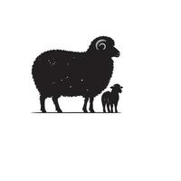 Sheep silhouette on white background. Sheep illustration sheep logo vector