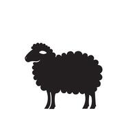 Sheep silhouette on white background. Sheep illustration sheep logo vector
