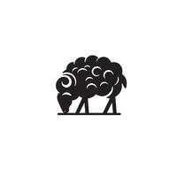 Sheep silhouette on white background. Sheep illustration sheep logo vector