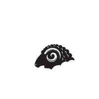 Sheep silhouette on white background. Sheep illustration sheep logo vector