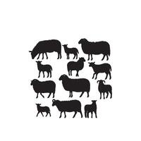 Sheep silhouette on white background. Sheep illustration sheep logo vector