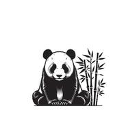 panda silueta en blanco antecedentes. panda logo, panda ilustración vector