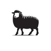 Sheep silhouette on white background. Sheep illustration sheep logo vector