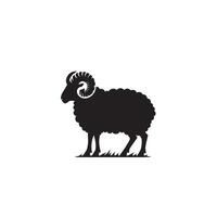Sheep silhouette on white background. Sheep illustration sheep logo vector