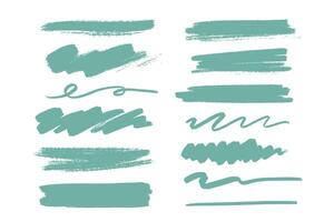 Ink brush stroke collection vector