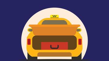 Order a taxi for airport with package in the trunk vector