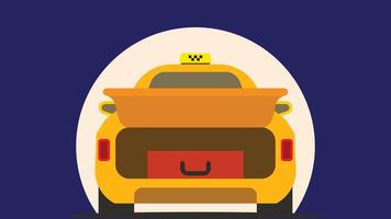 Order a taxi for airport with package in the trunk vector