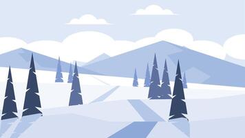 snow and ice landscape illustration vector