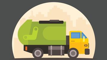 trash collection trucks isolated illustration vector