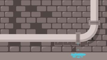 Leaked water pipe on the floor vector