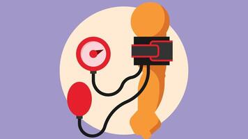 measuring blood pressure with device illustration vector
