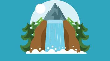 Nature landscape with mountains and clear sky background illustration vector