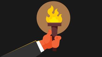 hand holds a torch isolated vector