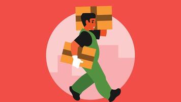 Packages and shipments delivery man illustration vector