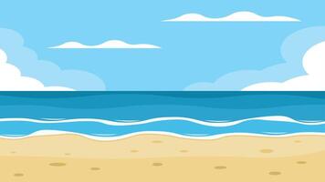 Sea shore with clear sky and sands background vector