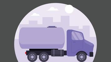 water container truck in the street vector